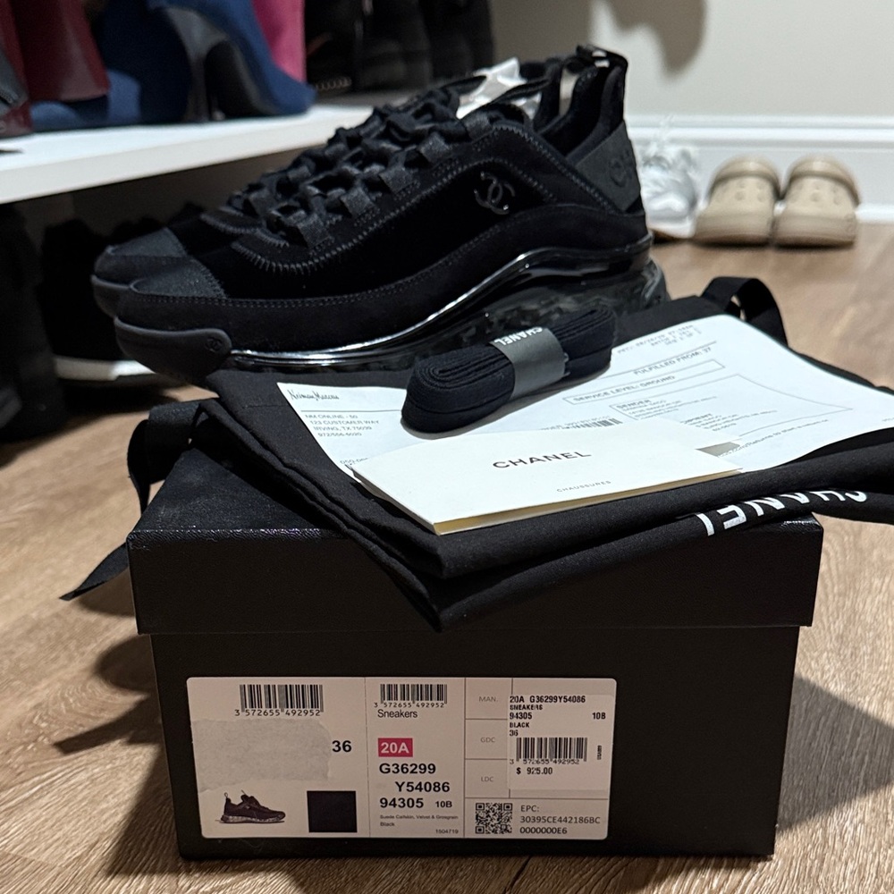 CHANEL Black Athletic Shoes